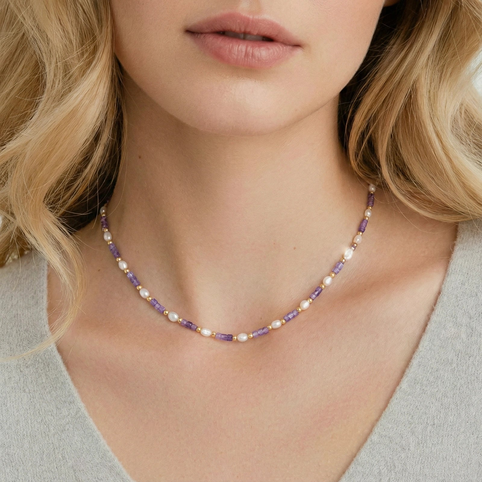 Amethyst Pearl Harmony Necklace