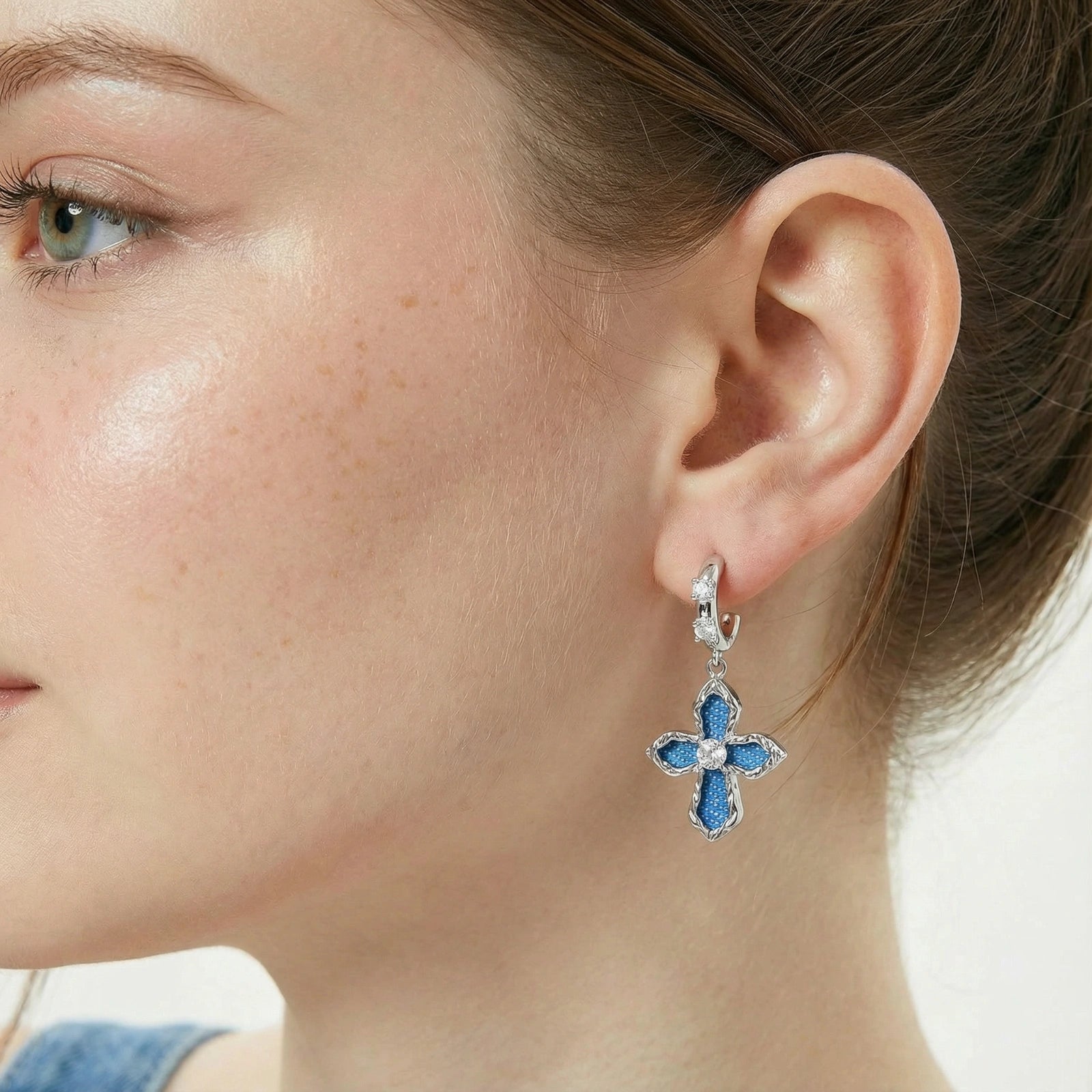 Denim Cross Drops