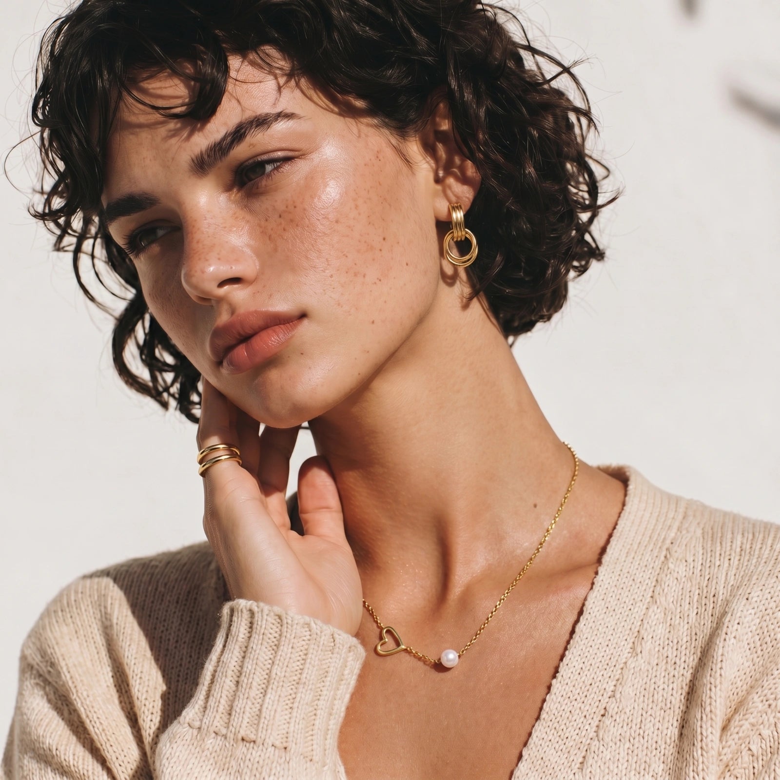 Pearl Heart Embrace Necklace